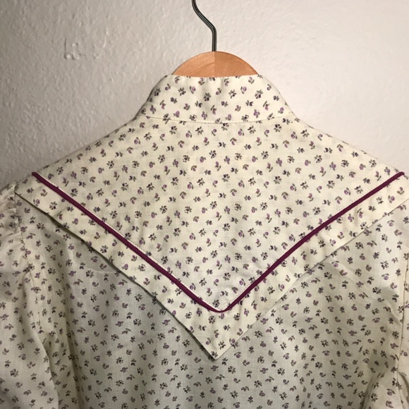 Prairie Western Pearl Snap Button Down Blouse - Picture 5 of 6
